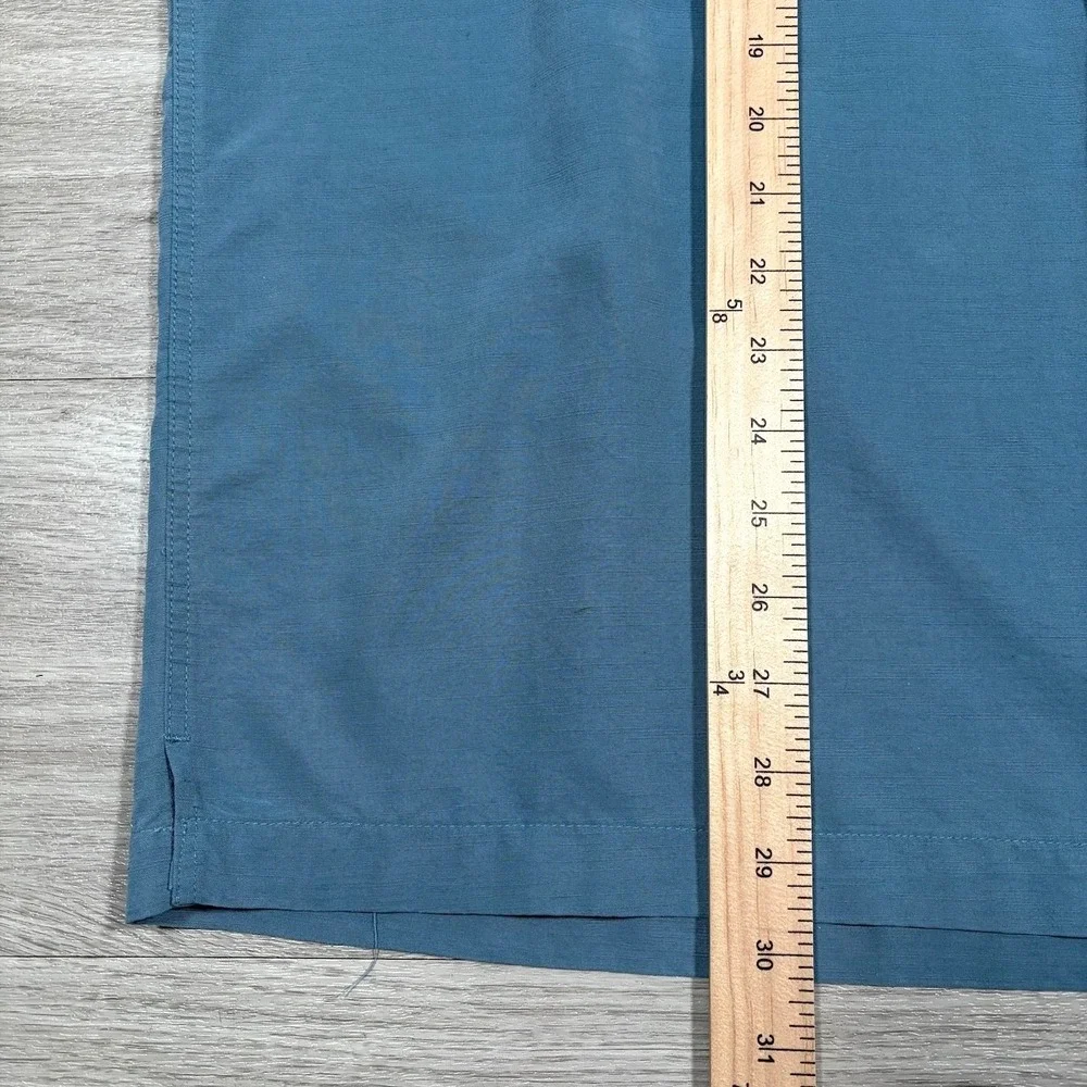 Quiksilver Waterman Shirt Mens XXL‎ Embroidered Blue Water Fish Short Sleeve